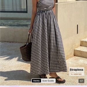 SHEIN Black and White Gingham Maxi Dress